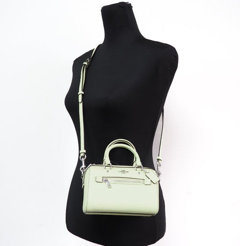 COACH (C9950) Mini Rowan Pale Lime Crossgrain Leather Satchel Crossbody Handbag